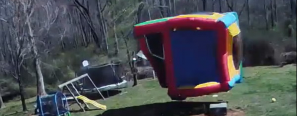 Jumping castle hire on a windy day